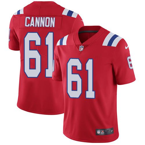 Men New England Patriots #61 Marcus Cannon Nike Red Alternate Limited NFL Jersey